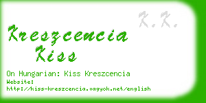 kreszcencia kiss business card
